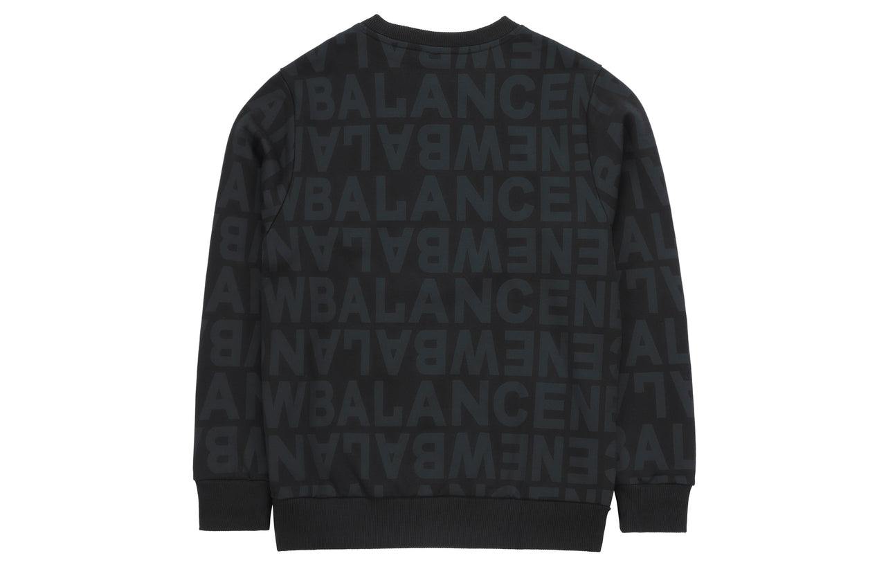 New Balance Logo Full Print Sports Round Neck Pullover Black AMT14333-BK