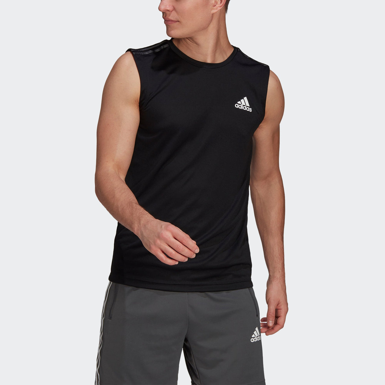 adidas M 3s Tk Causual Sports Training Ventilate Sleeveness Vest Male Black GM2130