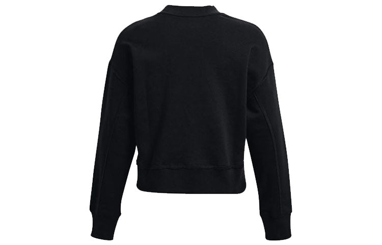 (WMNS) Under Armour Project Rock Fleece Crew Sweatshirt 'Black' 1365989-001