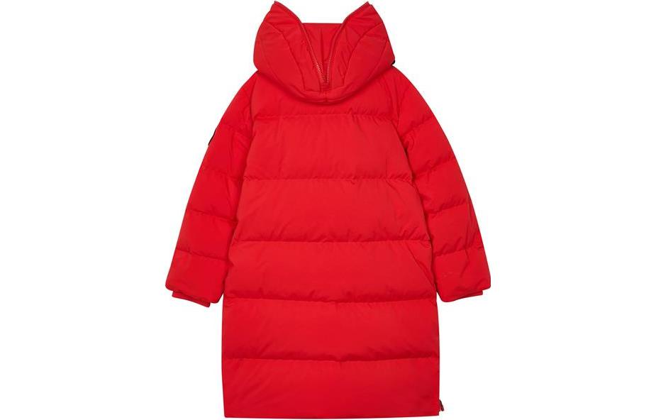 (GS) Skechers Solid Color Loose Long Down Jacket 'Red Blue' L421B094
