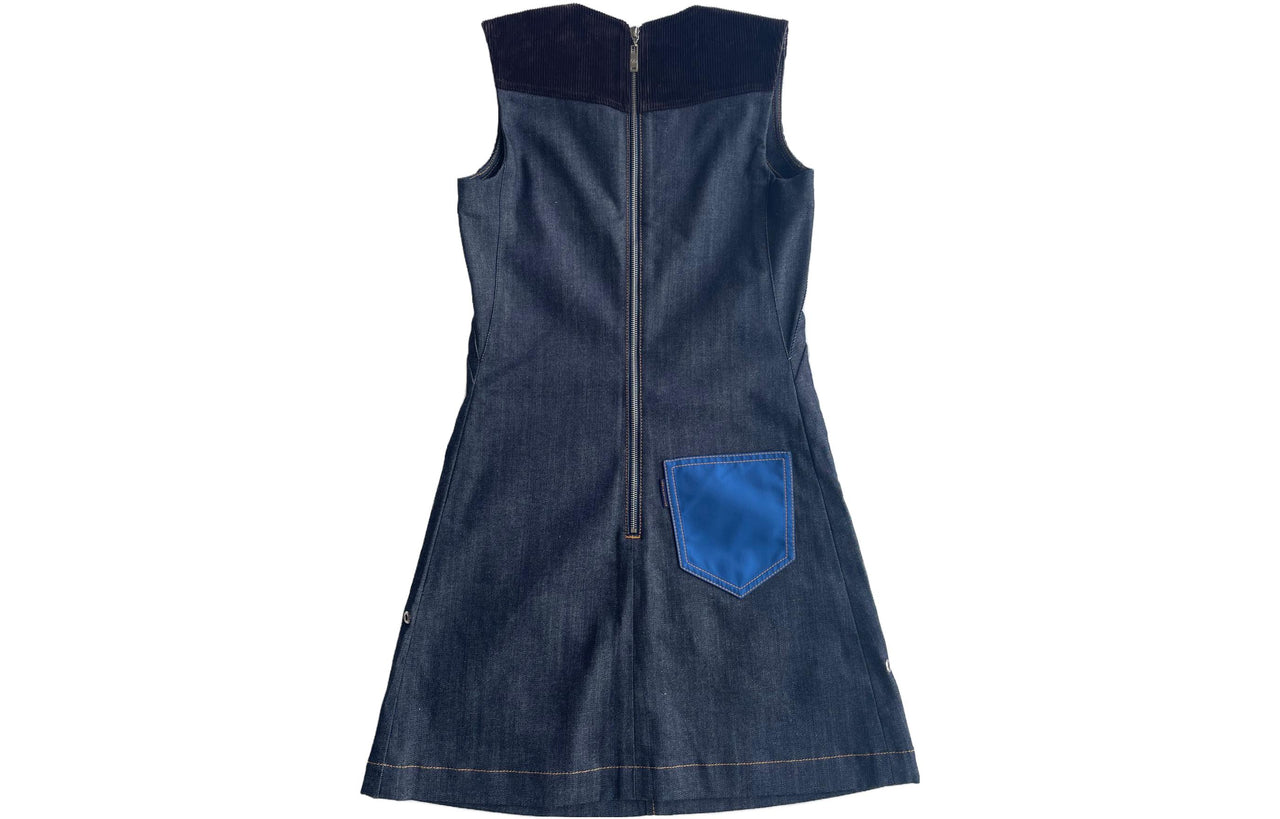 LOUIS VUITTON Sleeveless Dress Women's Navy Blue