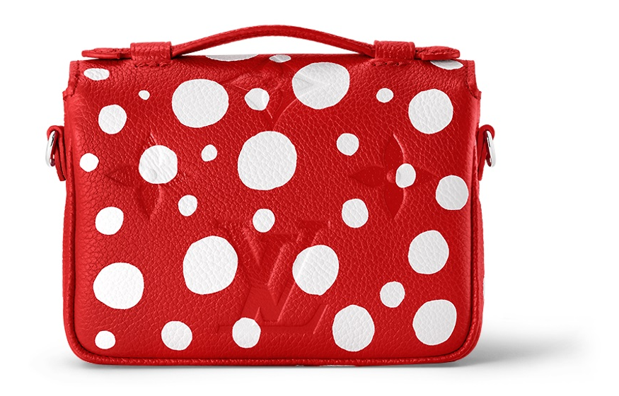 LOUIS VUITTON Yayoi Kusama Collaboration Cow Leather Handbag Shoulder Bag Crossbody Bag Extra Mini Women's Red/White