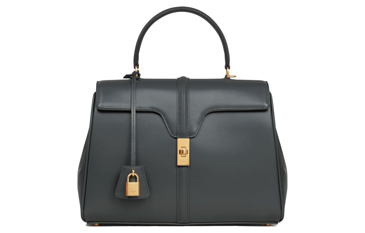 CELINE Satin Calfskin Shoulder Bag Crossbody Bag Handbag Women's Slate Gray