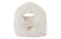 MIU MIU Wander Series Leather Bonded Sheepskin Shoulder Bag Crossbody Bag Handbag Women's Ivory