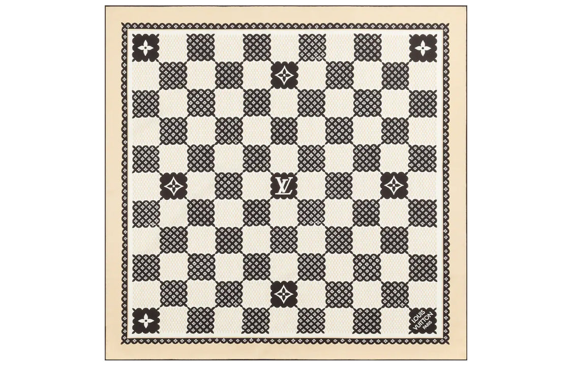 LOUIS VUITTON Silk Scarves Women's Beige