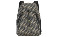 DIOR Oblique Printed Fabric Backpack Men's Beige & Black