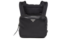 PRADA Leather With Nylon Backpack Men's Black