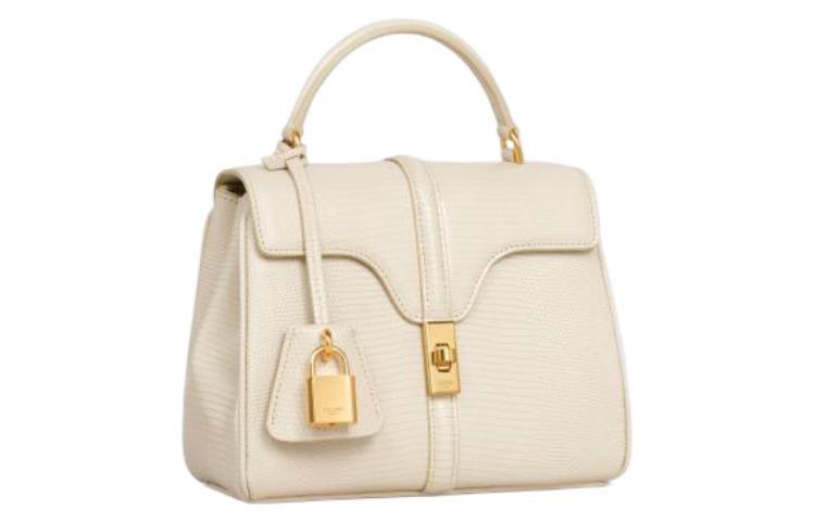 CELINE Lizard Leather Shoulder Bag Crossbody Bag Handbag Mini Women's Stone Gray Stone