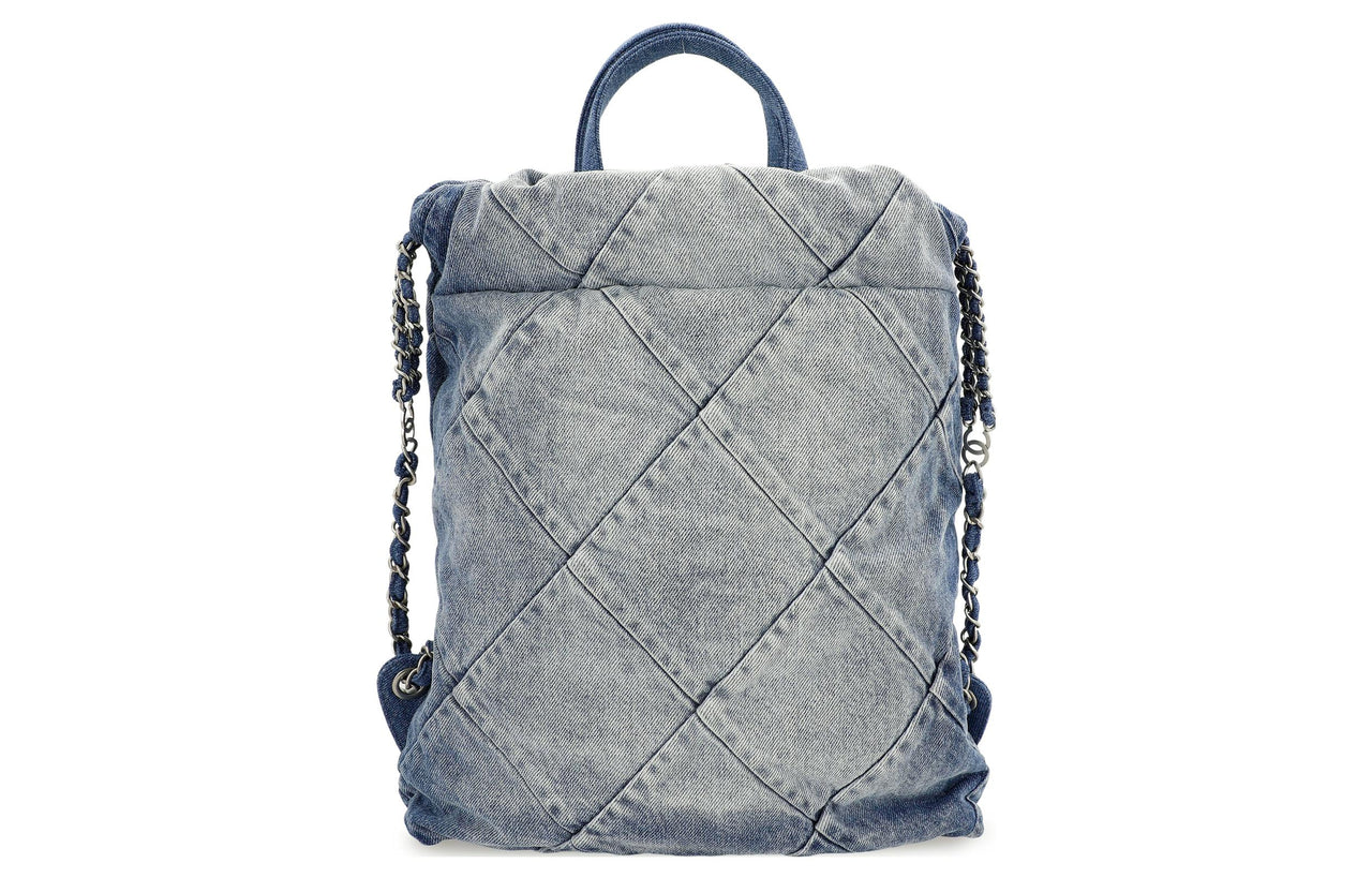 CHANEL 22Bag Calfskin Backpack Women's Denim