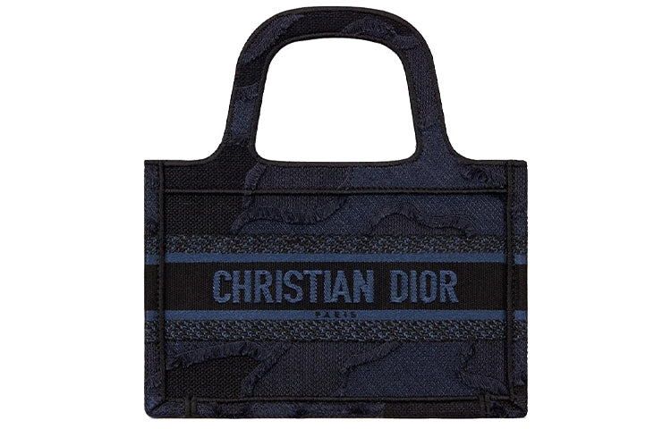 DIOR BookTote Canvas Handbag Mini Women's Blue