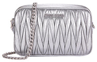 MIU MIU Calfskin Camera Bags Crossbody Bag Shoulder Bag Women's Silver