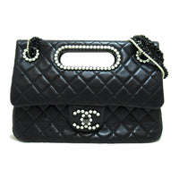 CHANEL Shiny Lambskin Flap Bag, Shoulder Bag, Crossbody Bag, Handbag Women's Black