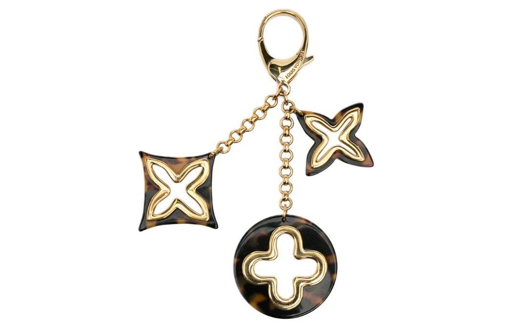 LOUIS VUITTON Gold-Plated Keychains Women's Tortoiseshell