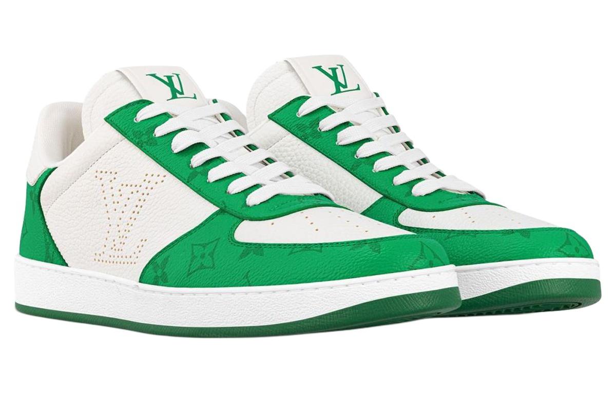 LOUIS VUITTON Rivoli Low-Top Skateboard Shoes Men's White Green
