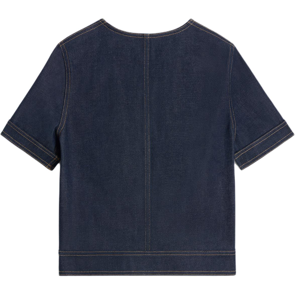 CELINE Cropped Jacket In Raw Wash Denim