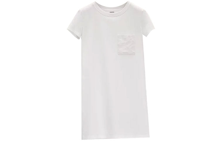 HERMES Short-Sleeved Dresses Women's White