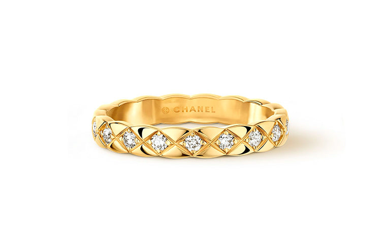 CHANEL CoCo Crush Yellow 18K Gold Slim Fit Rings Women's Gold