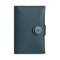 HERMES Evercolor Calfskin Card Holder Women's 7P Bleu De Prusse Prussian Blue