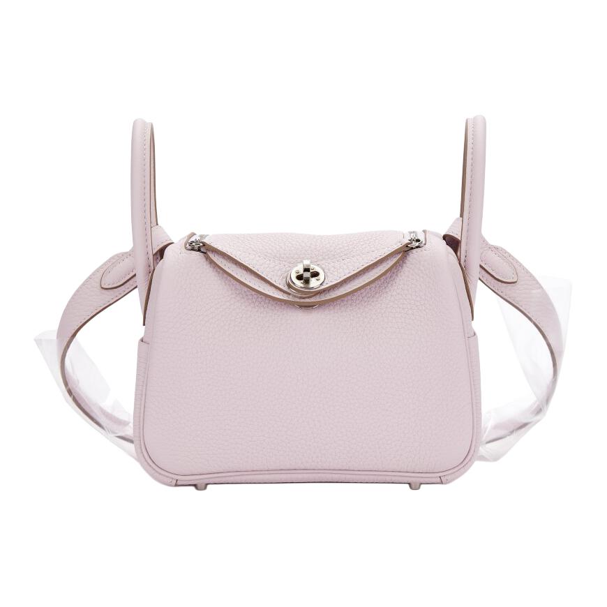 HERMES Lindy Clemence Bullock Leather Handbag, Shoulder Bag, Crossbody Bag Mini Women's 09 Mauve Pale Dream Purple