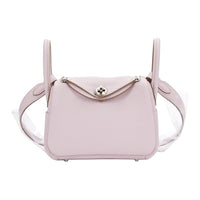 HERMES Lindy Clemence Bullock Leather Handbag, Shoulder Bag, Crossbody Bag Mini Women's 09 Mauve Pale Dream Purple