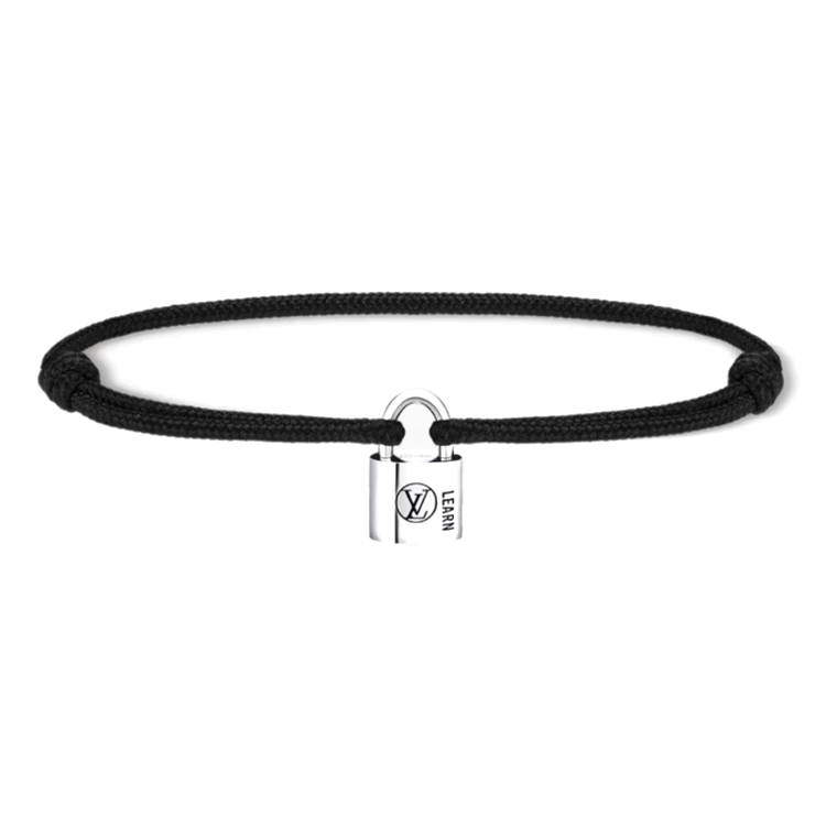 LOUIS VUITTON Sterling Silver, Recycled Polyester Bracelets Men's Black