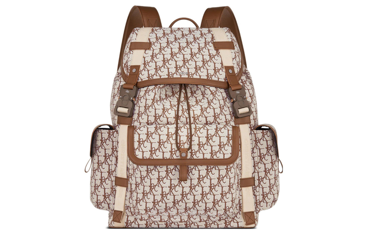DIOR CACTUS JACK Collaboration Hit The Road Cow Leather Backpack Regular Unisex Coffee