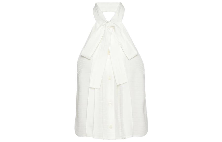 PRADA Crêpe De Chine Jacquard Top 'White'