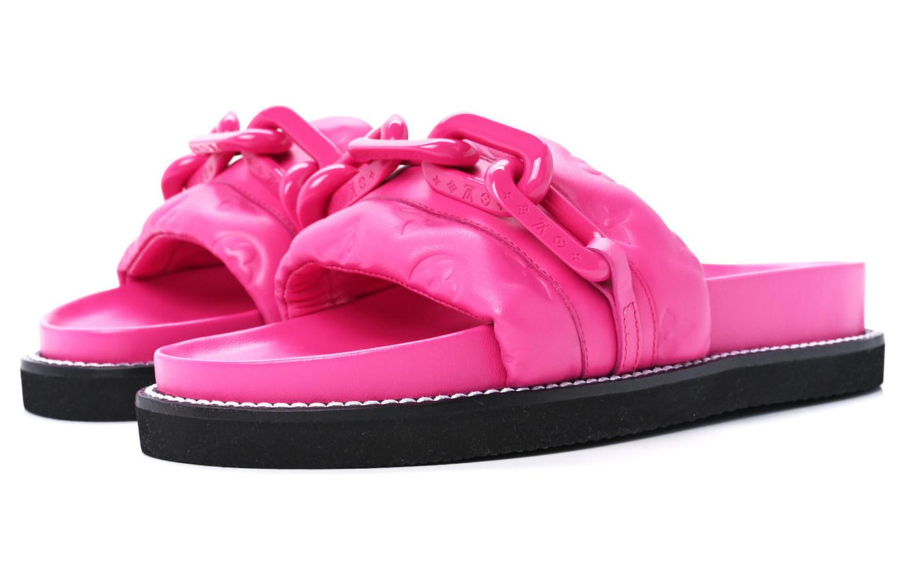 LOUIS VUITTON Sunset Painted Series Slide Slippers Women's Purple
