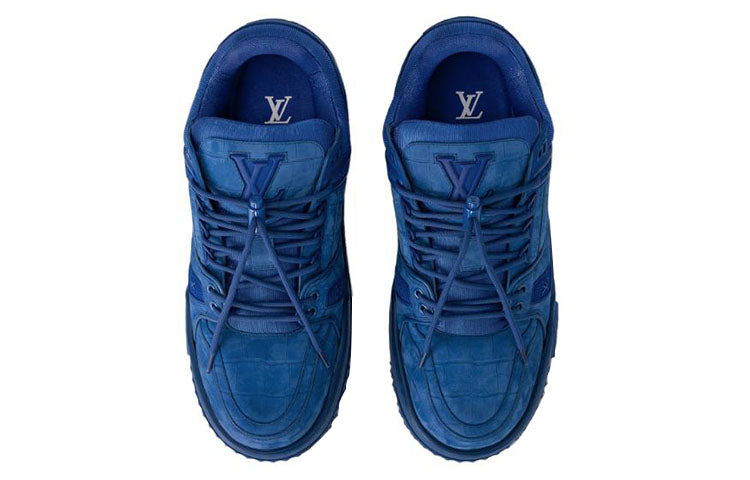 LOUIS VUITTON Trainer Maxi Little Chubby Ding Slip-Resistant Low-Top Skateboard Shoes Men's Blue