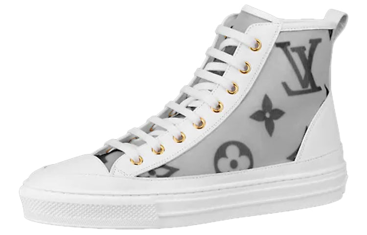 LOUIS VUITTON Stellar Zip Up Ankle Sneakers 'Grey White With Dark Grey Monogram' Women's