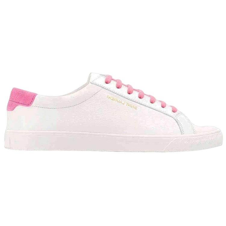 SAINT LAURENT Low Top Stylish Skateboarding Shoes Women's White Pink