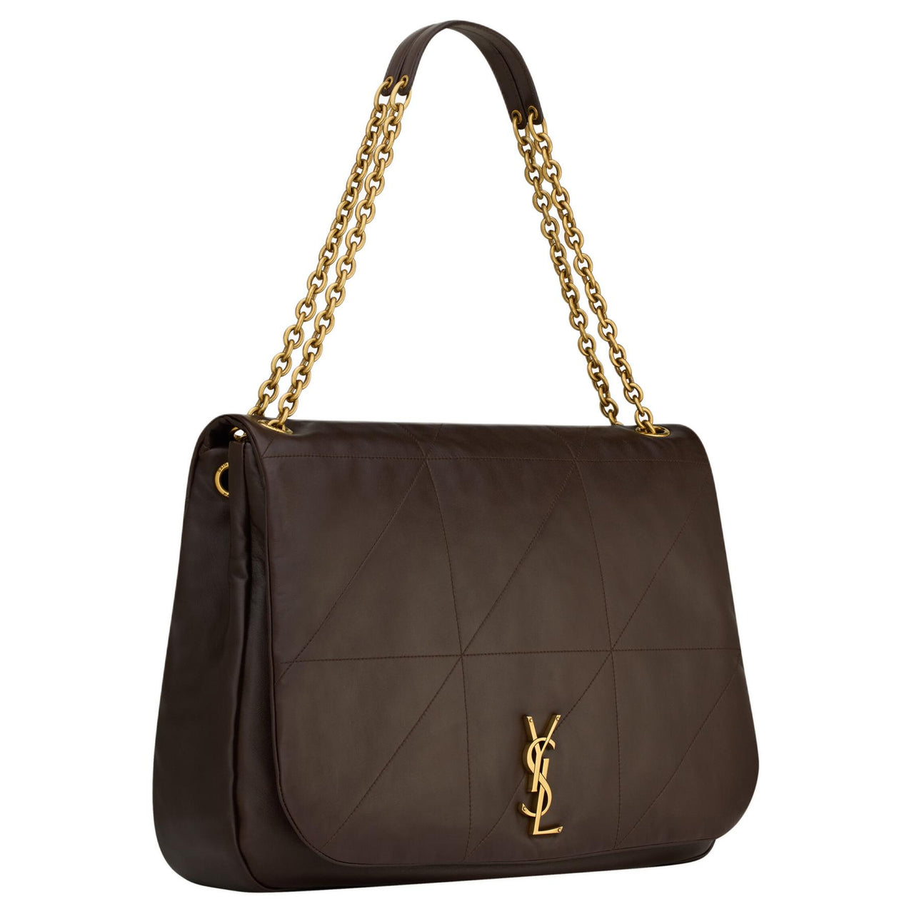 SAINT LAURENT Lambskin Shoulder Bag, Crossbody Bag, Handbag Women's Dark Umber