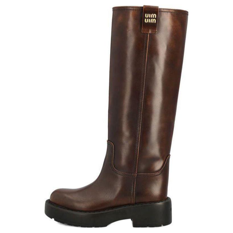 MIU MIU Knee-high Boots Women's Brown