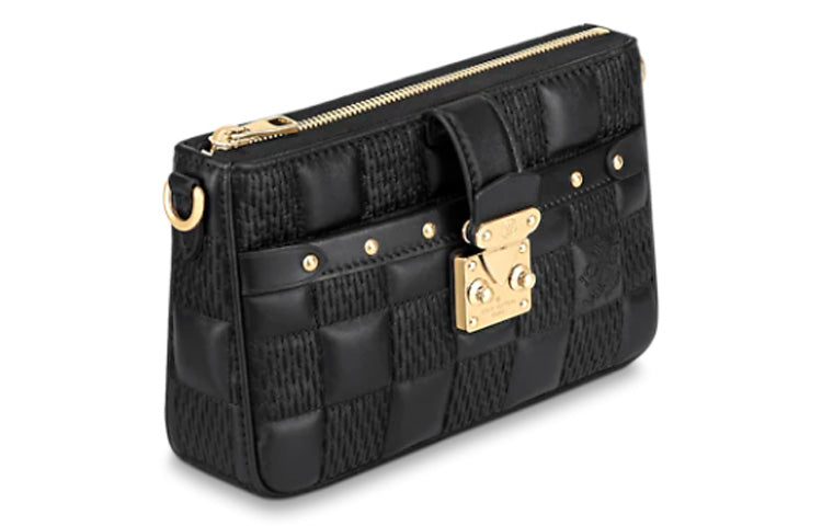 LOUIS VUITTON Pochette Troca Damier Quilt Black