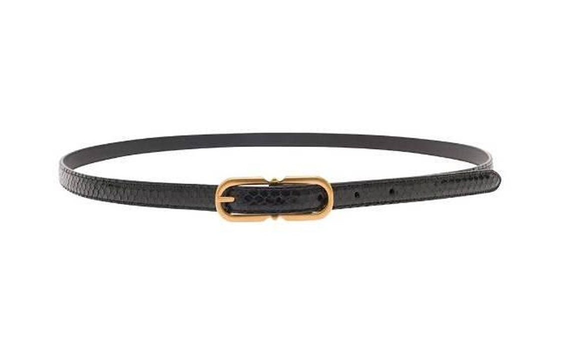 SAINT LAURENT Horseshoe-buckle Leather Belt