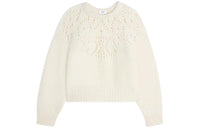CELINE Crew Neck Sweater In Triomphe Fair Isle Alpaca Wool Pointelle