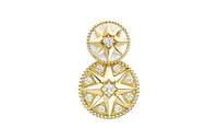 DIOR 18K Gold Mother Of Pearl Diamond Earrings Women's Gold