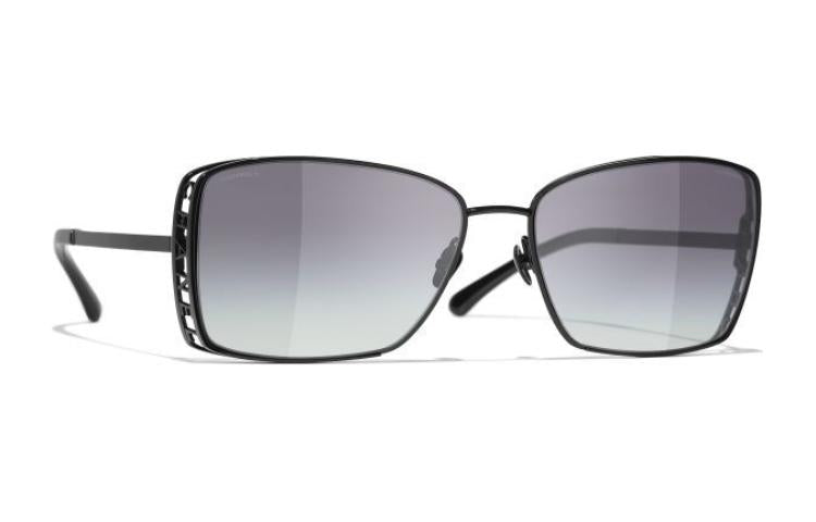 CHANEL Square Sunglasses Unisex Black