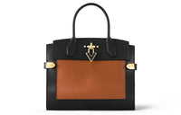 LOUIS VUITTON Steamer Calfskin Small Box Shoulder Bag Crossbody Bag Handbag Medium Size Women's Black/Tan
