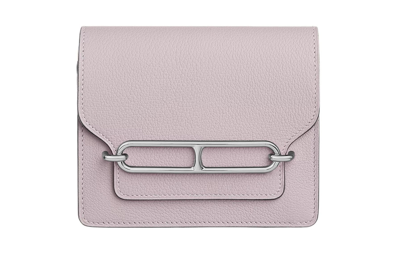 HERMES Roulis Evercolor Calfskin Pig Nose Bag Wallet Regular Women's 09 Mauve Pale Dream Purple