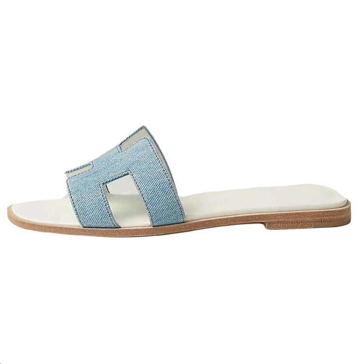 HERMES Oran Slide Slippers Women's Blue