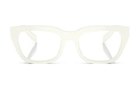 PRADA Plastic Irregular Shape Eyeglass Frames Men's White
