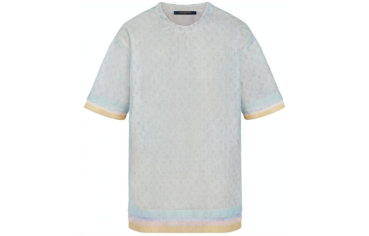 LOUIS VUITTON Drop Shoulder Sleeve T-Shirt Men's Light Blue