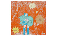 HERMES Silk Scarves Women's Orange/Blue/Green