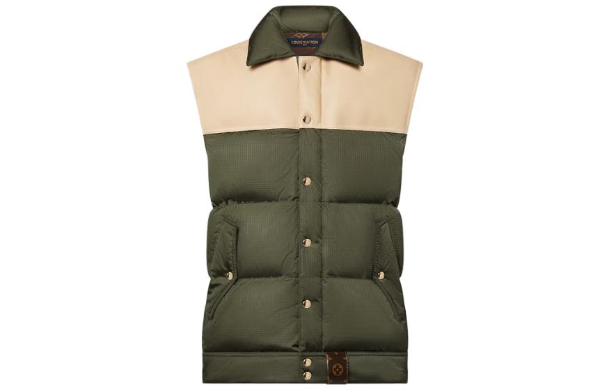 LOUIS VUITTON Leather Accent Sleeveless Puffer Jacket