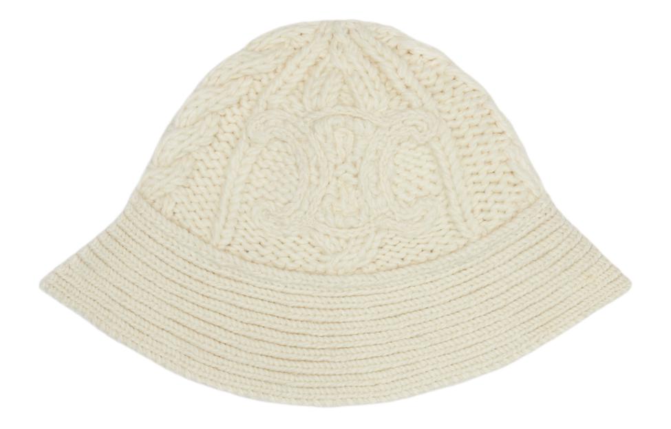 CELINE Triomphe Cloche Beanie In Aran Alpaca Wool