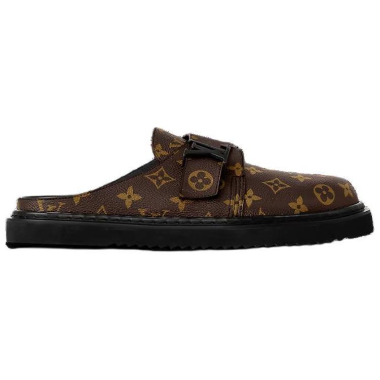 LOUIS VUITTON Easy Closed Toe Slippers Men's Brown