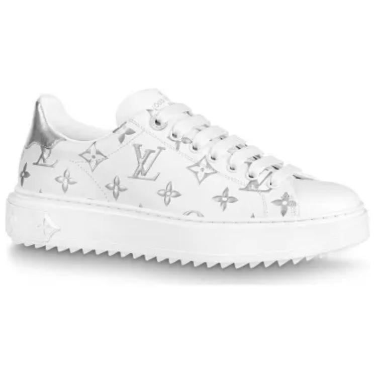 LOUIS VUITTON Time Out Sneakers 'White With Silver Monogram' Women's