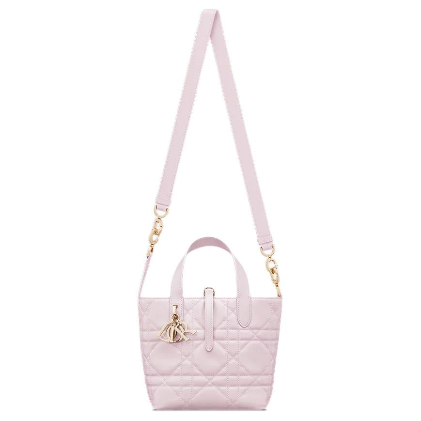 DIOR Toujours Cow Leather Basket Bag, Shoulder Bag, Crossbody Bag, Handbag Small Size Women's Light Pink