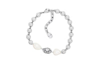 DIOR Brass Pearl Bracelets Unisex Silver
